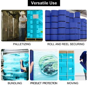 18\" X 1500FT Blue 80 Gauge Plastic Film 4-Roll <b>Pallet</b> <b>Wrap</b> Stretch Hand Shrink <b>Wrap</b> 1500 Yard Blue Shrink Film - Product Image 2