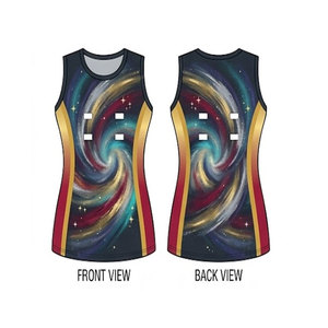 Latest Design Adult Breathable Solid Color Netball Jersey 100% Polyester Sleeveless Wholesale <b>Best</b> Price Customizable - Product Image 6