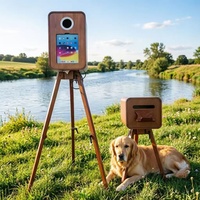 Photomaton portable en bois pour mariage, photomaton pliable avec support triangulaire pour événements festifs