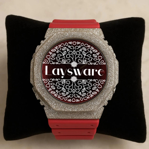 Luxury Antique Quartz Analog Digital Sport Watch <b>Red</b> Rubber Strap Silver Dial 20BAR Water Resistant Brass Unisex Fashion - Product Image 1