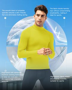 Men Compression Shirt MMA Rash Guard Turtle Neck <b>Long</b> <b>Sleeve</b> Athletic <b>Base</b> <b>Layer</b> Rash Guard For Gym Training Running Cycling Top - Product Image 6