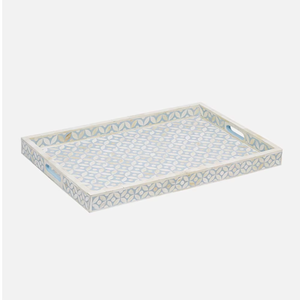 Luxury Blue Resin Art Deco Decorative Serving Tray Handmade Rectangular Coffee <b>Table</b> Ottoman <b>Vanity</b> Organizer Home Hotel Office - Product Image 1