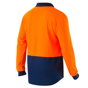 Wholesale <b>High</b> Visibility Outdoor Work Reflective Safety Breathable Unisex Long <b>T</b>-<b>Shirt</b> & Polo <b>Shirt</b> Spliced Hi-<b>Vis</b> Polo - Product Image 4