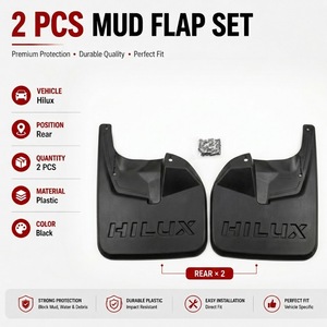 Garde-boue arrière sur mesure, lot de 2 pièces pour Hilux DC (carrosserie étroite), garde-boue en plastique, protections de pare-chocs - Product Image 6