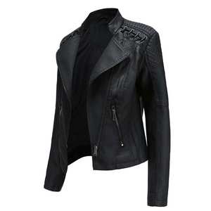 Chaquetas de Cuero para Mujer de Diseño Personalizado de Alta Calidad, Nueva Colección en Venta a Precio Económico, Chaqueta de Cuero Genuino con Tachuelas para Mujer - Product Image 2