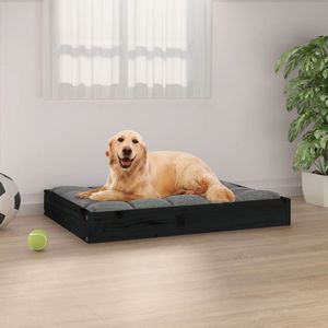 Letto per cani in legno massello di pino 28.1 nero \ "x21.3 \" x3.5 \ "comodo letto per animali domestici - Product Image 1