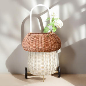 Juguetes para niños al por mayor, carrito de mimbre natural, cesta, maleta, bolsas con ruedas para cochecito al precio más bajo - Product Image 1