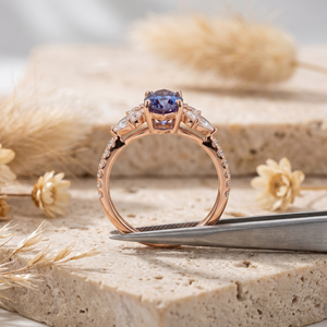 แหวนหมั้นเพชรทรงมาร์คีส์ 2.50 กะรัต ทองคำขาว 14k หรูหรา ประดับเพชรทรงหยดน้ำและทรงมาร์คีส์ด้านข้างแบบฝังหนามเตย - Product Image 3