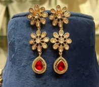 Ensemble collier de luxe aspect pierres royales avec boucles d'oreilles pour mariage fiançailles fête porter à la mode cadeau d'anniversaire pour les femmes - Product Image 2