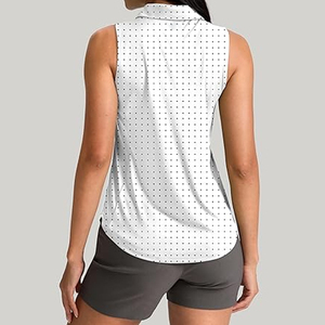 Polo de golf sans manches pour femme, coupe ajustée, respirant, avec logo personnalisé et imprimé intégral, col zippé, ensemble de sport de golf pour femme - Product Image 4