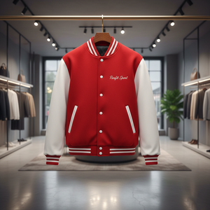 Veste de baseball personnalisée pour homme RexFit Sport, style varsity, hiver, manches en cuir, logo brodé, OEM - Product Image 3