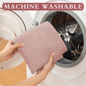 Modern Pink Cotton Bath <b>Mats</b> 3-Piece <b>Set</b> Rectangle Non-Slip Woven Floor Rugs for Home <b>Bathroom</b> Use - Product Image 5