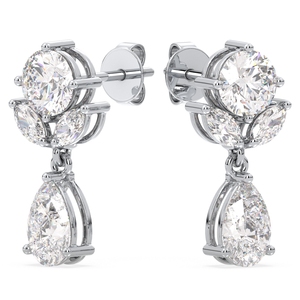 REYES Exquises boucles d'oreilles pendantes en or massif 14 carats avec moissanite taille poire 3,51 carats, bijoux minimalistes pour femme, cadeau d'anniversaire de mariage - Product Image 3