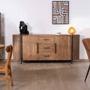 Aparador Vandana Crystal Nature de 200 cm con puertas y cajones en madera exótica Troms - Product Image 3