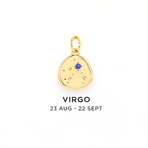 Colgante de Moneda del Zodíaco Escorpio Bañado en Oro con Piedra de Nacimiento Púrpura, Disco Redondo con Horóscopo para Fabricación de Joyas y Collares - Product Image 3