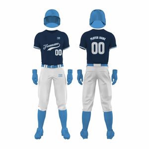 Uniforme de Béisbol Personalizado con Impresión por Transferencia de Calor, Transpirable, Antibacterial, de Secado Rápido, que Absorbe la Humedad, Ligero y de Corte Atlético - Product Image 1