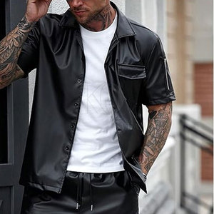 Chemises en cuir élégantes pour hommes, légères, en matière douce, confortables pour le bureau et les occasions décontractées. - Product Image 4