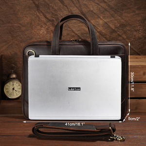 Funda de cuero para portátil con compartimento para zapatos, cierre de cremallera, funda de viaje, funda negra para portátil. - Product Image 5