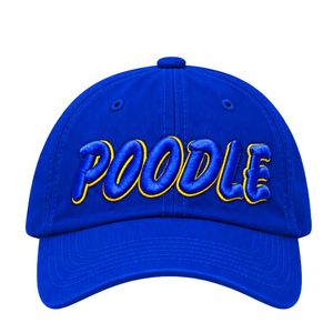 Casquette de baseball pour femme bleu roi avec broderie Poodle, lettrage jaune en relief, visière courbée, boucle réglable, style décontracté et tendance, type Dad Hat - Product Image 2