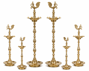 Lámparas de aceite metálicas para decoración de entrada de bodas tradicionales del sur de la India, recién llegadas, ligeras, de lujo, fabricante y exportador - Product Image 6