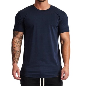 T-shirt pour homme, noir, coupe ajustée, manches courtes, col rond, 100% coton jersey, décontracté, respirant, couleur unie - Product Image 4