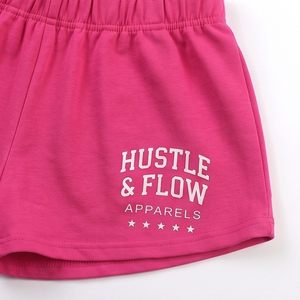 Women's Custom Logo Cotton/Polyester Cropped T-Shirts and Shorts <b>Set</b> Two-Piece Summer Wear Breathable <b>Twin</b> <b>Set</b> - Product Image 4
