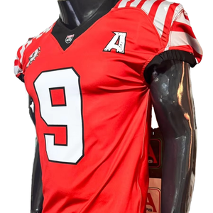 Ensemble de maillots de football personnalisés Knights, sublimés, noir et rouge, col en V, uniforme respirant pour adultes, manches courtes, coupe athlétique - Product Image 3