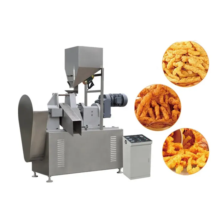 Máquina extrusora de granos de maíz, máquina de extrusión de chetos de panadería, línea de producción de expansión de aperitivos Kurkure, hecha en China