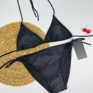 Ensemble de bikini imprimé slim fit pour femmes, 2 pièces, taille haute, maillot de bain en polyester, vêtements de plage tendance, maillot de bain d'été - Product Image 4