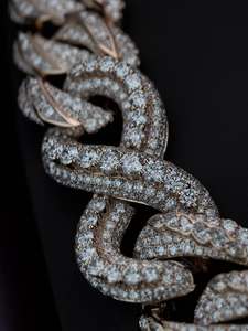 Rose Gold Plated Moissanite Cuban Link Necklace <b>Iced</b> <b>Out</b> <b>Chain</b> Necklace Round Brilliant Cut Hip Hop Jewelry - Product Image 2