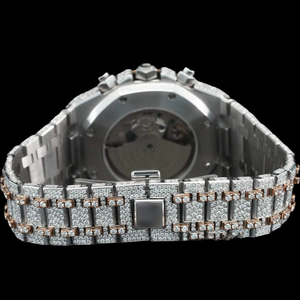 Reloj de Pulsera Personalizado para Hombre, Estilo Hip Hop, Lujoso, con Diamantes Moissanite, Correa de Acero Inoxidable Blanca, Esfera de Cristal de 42 mm - Product Image 6
