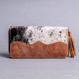 LW Women's Vintage Crazy Horse Genuine Leather Bi-Fold <b>RFID</b> <b>Blocking</b> <b>Wallet</b> Long Card Holder with Cow Leather Inserts - Product Image 1