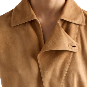 Women's Honey <b>Suede</b> Blouson <b>Jacket</b> Luxury Vintage Lambskin Outerwear OEM Private Label Custom leather top Manufacturer - Product Image 5