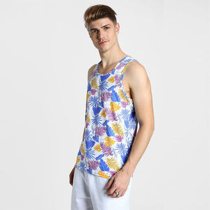 เสื้อกล้ามแห้งเร็วแบบกำหนดเอง พิมพ์ลายแบบ Dye Sublimation ทั้งตัว เสื้อกล้ามผู้ชายสำหรับฤดูร้อน ฟิตเนส ยิม เสื้อกล้ามออกกำลังกายสำหรับผู้ชาย เสื้อกล้ามฟิตเนส - Product Image 4