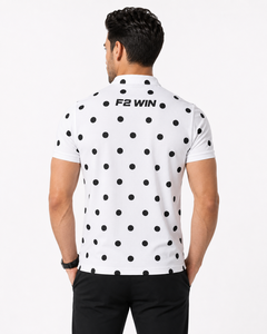 T-shirt blanc à manches courtes pour homme F2 WIN, en coton tricoté décontracté, respirant, séchage rapide, avec poche et logo personnalisé sur le devant - Product Image 4