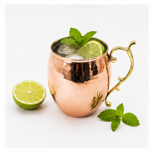 Handcrafted 100% Pure Copper Moscow Mule Mug With Solid Brass Handle Hammered <b>Drinkware</b> For Chilled Cocktails & Beer Gift Item - Product Image 2