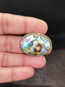Natural <b>Abalone</b> <b>Shell</b> Groove Cabochon Pendant with Bezel Setting Handmade IGI Certified Women's Gift Jewelry - Product Image 5