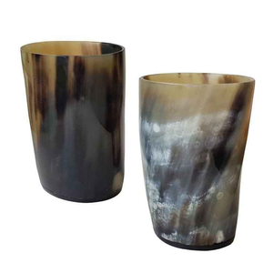 Handmade Eco-Friendly Viking Short Drinking Horn Cup with <b>Lid</b> for Parties and Koi Indian Inspired Drinkware <b>by</b> MULTI CRAFT - Product Image 4