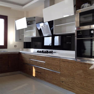 Meubles de cuisine en bois de pin sur mesure Berfa, style moderne et luxueux, ensemble modulaire, plan de travail en marbre, facile à nettoyer, pour maison, villa, appartement - Product Image 6