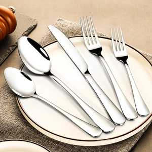 Premium Stainless Steel Cutlery <b>Set</b> Mirror Polish Flatware <b>Fork</b> <b>Spoon</b> Knife Modern Dinnerware Kitchen Tableware <b>Set</b> - Product Image 1