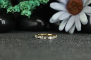 Anillo de Eternidad Baguette con Moissanita, Plata de Ley 925, Chapado en Oro, Anillo de Boda para Mujer, Anillo de Eternidad Completo, Venta al por Mayor - Product Image 6