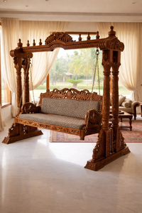 Exclusivo conjunto de columpio Jhula de madera de teca Royal Darbar, tallado a mano y personalizado, para una gran sala de estar, estilo antiguo, columpio de madera estilo Londres. - Product Image 2