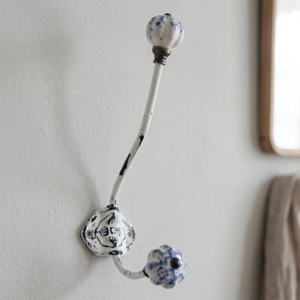 Vintage Ceramic Metal <b>Wall</b> Hook Eco-Friendly & Waterproof Adjustable Design Self-Adhesive Installation for Clothing - Product Image 1