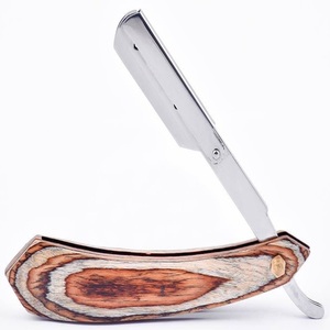 Professional Natural Wooden Handle Stainless Steel Single Blade Barber <b>Razor</b> Traditional Wet Shaving Straight <b>Razors</b> for <b>Man</b> - Product Image 5