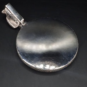 Pendentif Hip Hop en Argent 925, Motif Sac d'Argent et Symbole Dollar, Personnalisé, Moissanite VVS Ronde et Baguette, Sertissage Glacé Bicolore, Forme Circulaire - Product Image 6