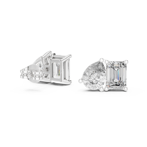 Pendientes TOI ET MOI con Diamantes Cultivados en Laboratorio de Corte Esmeralda de 2 Quilates, Chapados en Oro Blanco de 18 Quilates con Rodio, Modernos para Mujer, Ideales para Fiestas y Compromisos - Product Image 4