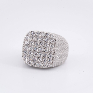Luxury Moissanite Diamond Cluster <b>Ring</b> 925 Silver Hip Hop Statement <b>Ring</b> Iced Out Fine Jewelry Gift <b>For</b> <b>Men</b> Women - Product Image 4