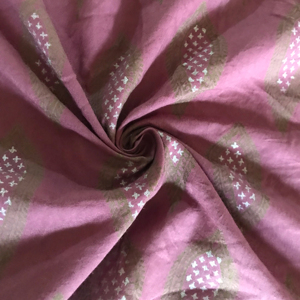 ผ้าฝ้ายพิมพ์ลายด้วยมือ ลายใบไม้บุตะ |   สิ่งทอพื้นเมืองอินเดีย - Product Image 4