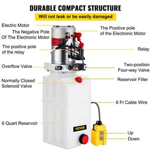 Centralina Idraulica Monofase da 6 Litri 12V DC con Serbatoio in Metallo per Rimorchi Ribaltabili e Camion - Product Image 5