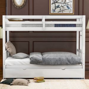 Letto a castello bianco con letto estraibile e letto singolo sotto (Vecchio SKU SM000301AAK 1) - Product Image 4